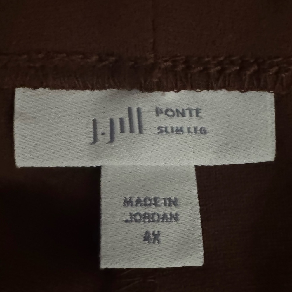 J. Jill Brown Ponte Pull On Pants Size 4X - Picture 3 of 4